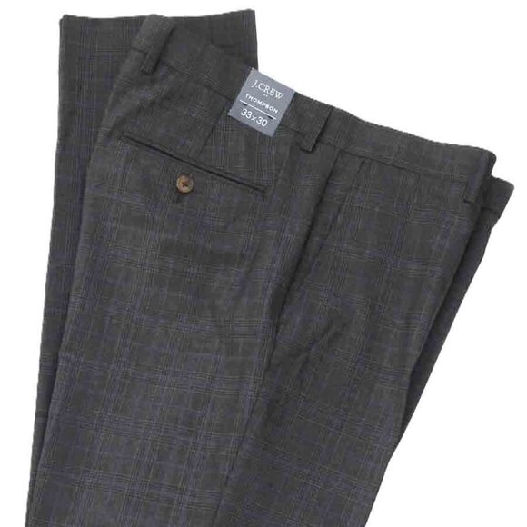 NEW J Crew Thompson Tapered Fit Dress Pants Gray Glen Plaid ACTUAL Size 34 X 33 - Picture 1 of 1